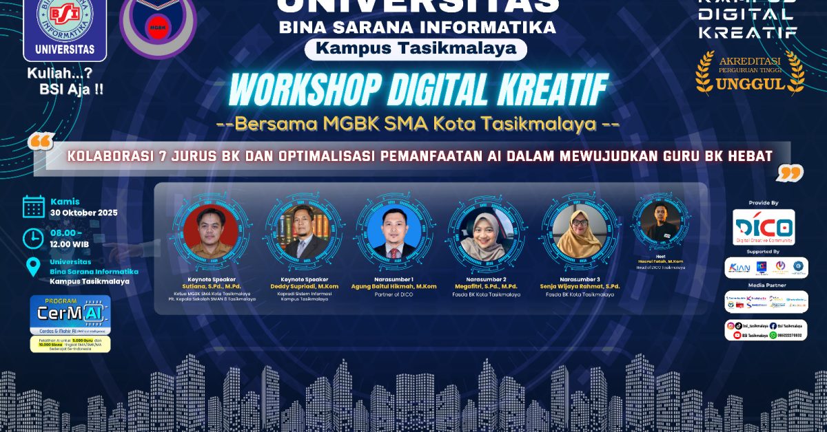 Workshop Digital Kreatif Universitas BSI Tasikmalaya Hadirkan Narasumber Inspiratif di Dunia Pendidikan dan Teknologi